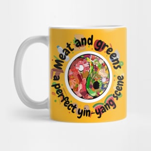 Meat and greens a perfect yin-yang scene Mug